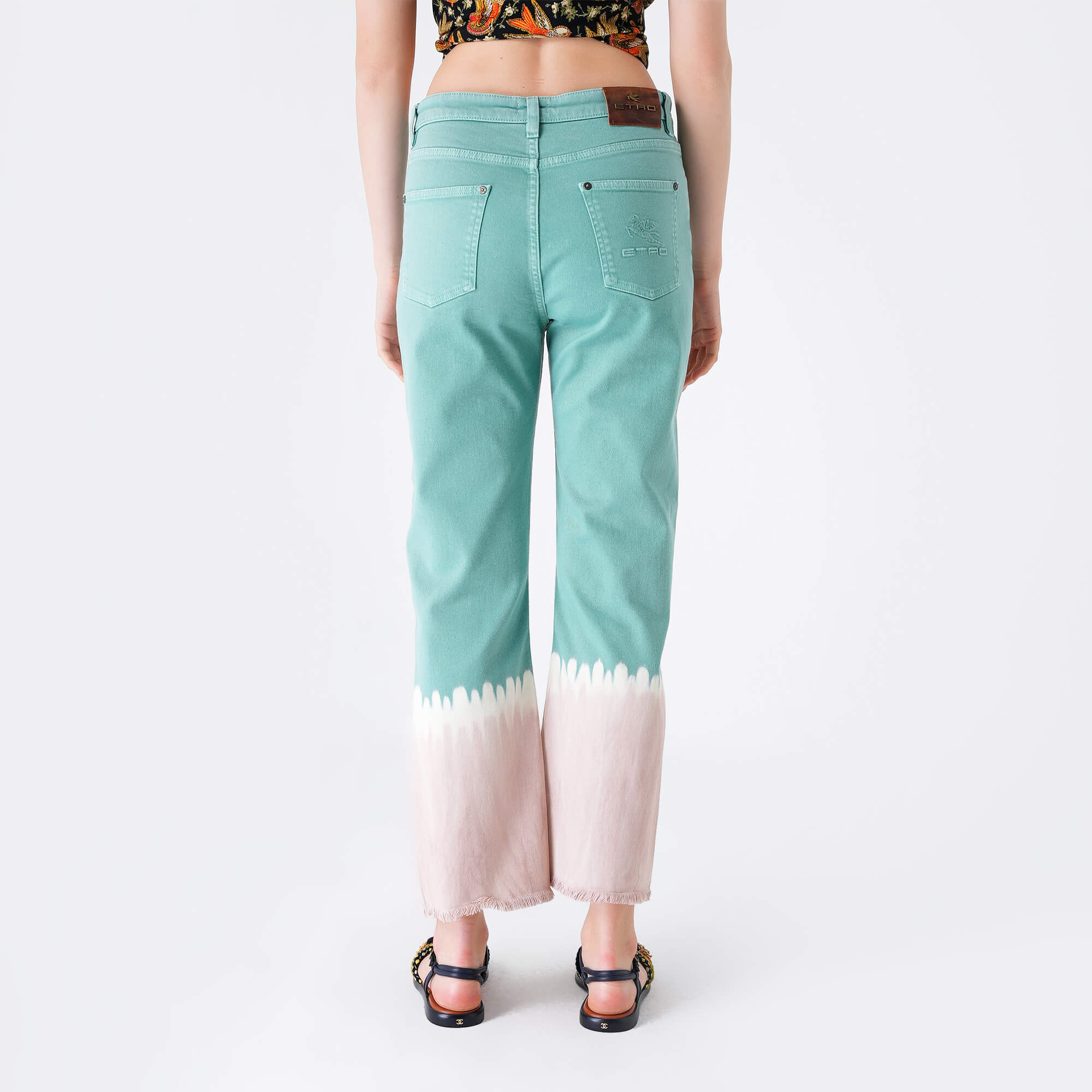 Etro - Nile Green Batic Print Cotton Pants